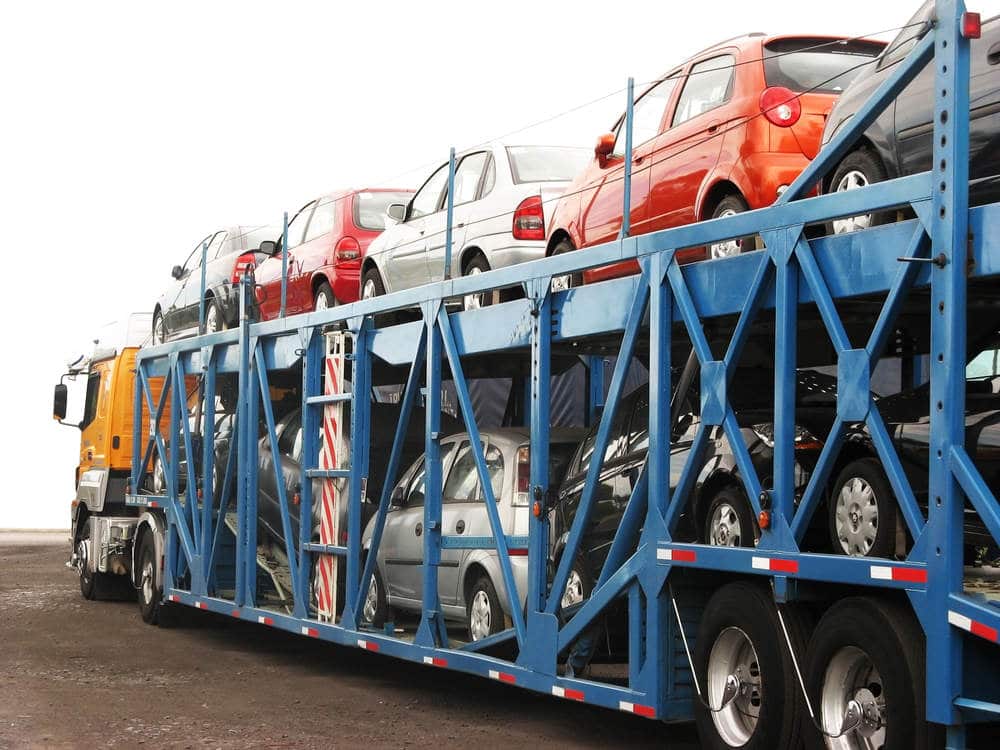 Cars on an Open Carrier Trailer - Best International Car Shipping Company