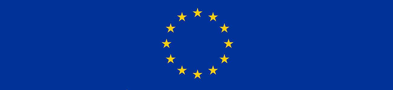 European Union flag banner waving