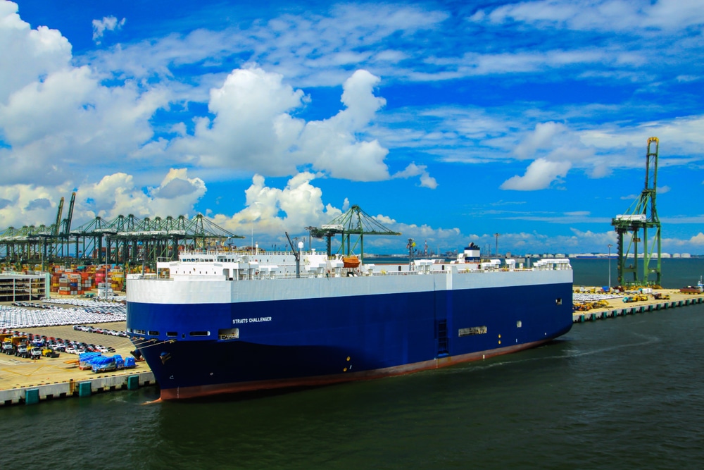 NYK Straits Challenger RoRo vessel docked at port