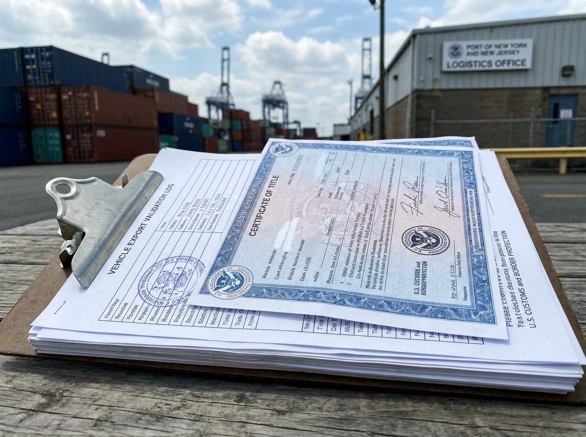 Documentation and customs clearance processing at the Port of New York and New Jersey marine shipping terminal