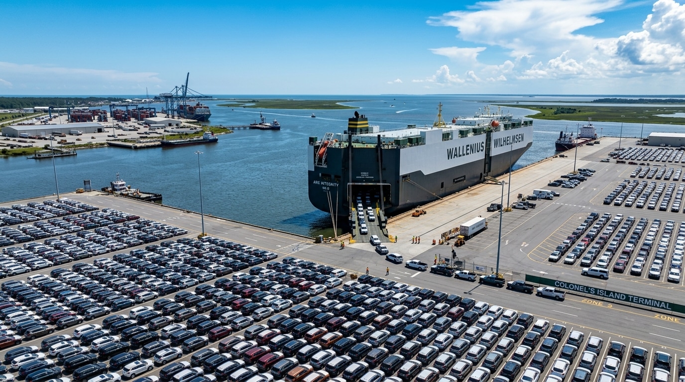 International vehicle shipping operations at the Port of Brunswick marine terminal