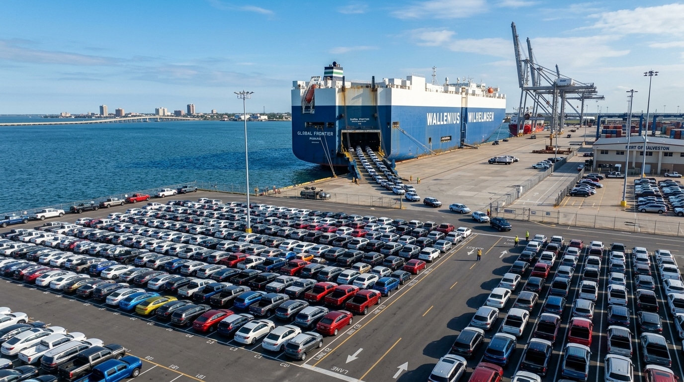 International vehicle shipping operations at the Port of Galveston marine terminal