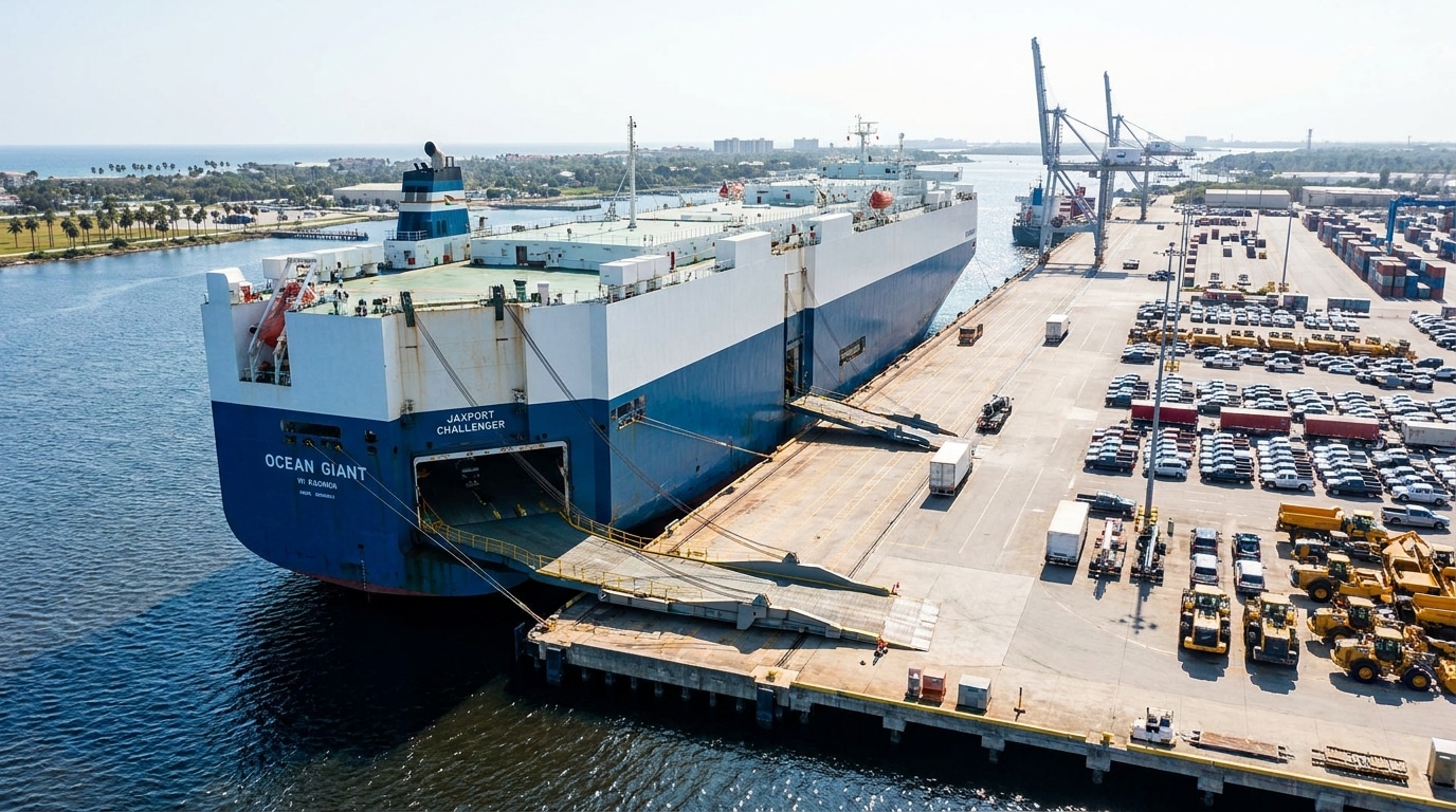 International vehicle shipping operations at the Port of Jacksonville marine terminal