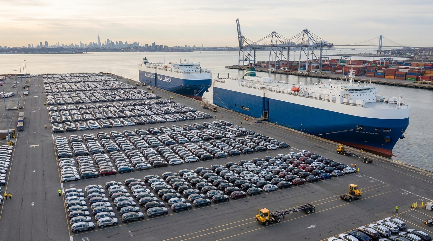 International vehicle shipping operations at the Port of New York and New Jersey marine terminal