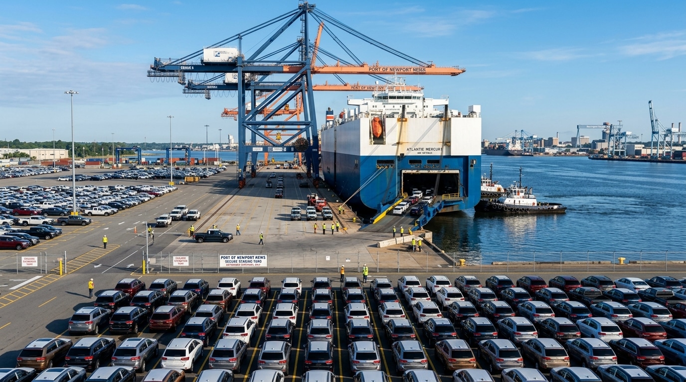 International vehicle shipping operations at the Port of Newport News marine terminal